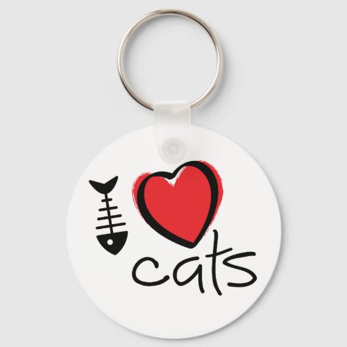 Slogan i love cats ik hou van katten keychain