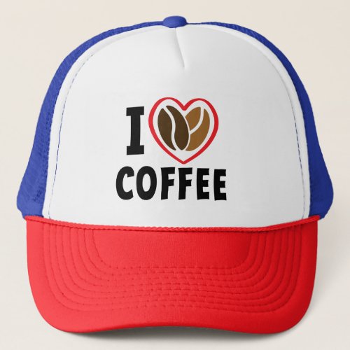 Slogan love coffee ik hou van koffie Hartje  Trucker Hat