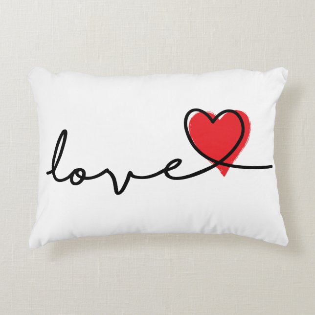 Slogan love. Hard, heart. Valentine's Day. Accent Pillow (Front)
