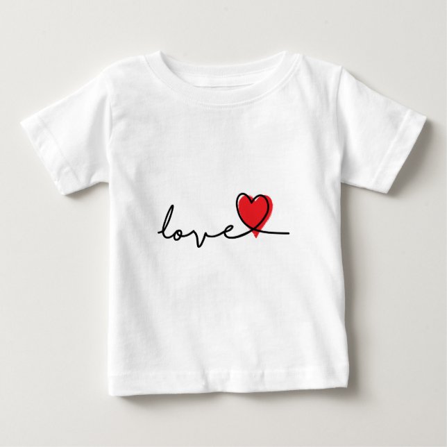 Slogan love. Hard, heart. Valentine's Day. Baby T-Shirt (Front)