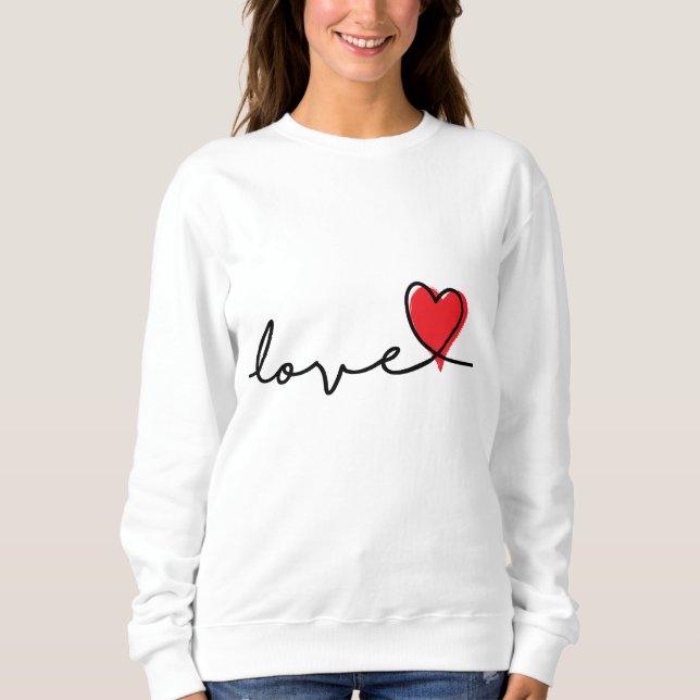 Slogan love. Hard, heart. Valentine's Day. Sweatshirt (Front)