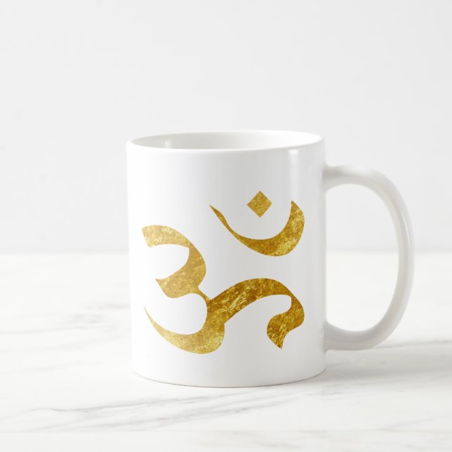Slogan Mug | Ohm Yoga Yogi | gold golden (Right)