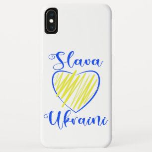 Slogan Slava Ukraini Glory to Ukraine heart iPhone XS Max Case