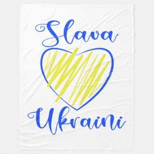 Slogan Slava Ukraini Glory to Ukraine heart   Fleece Blanket