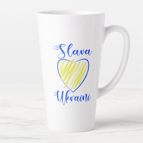 Slogan Slava Ukraini Glory to Ukraine heart   Latte Mug