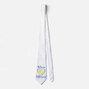 Slogan Slava Ukraini Glory to Ukraine heart Neck Tie