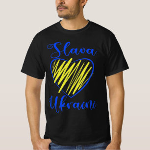 Slogan Slava Ukraini Glory to Ukraine heart T-Shir T-Shirt