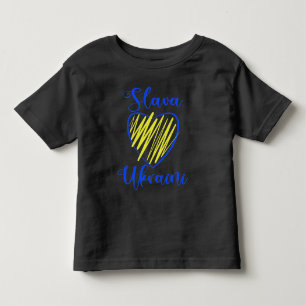Slogan Slava Ukraini Glory to Ukraine heart  Toddler T-shirt