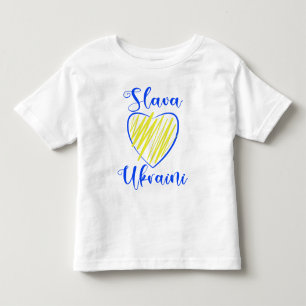 Slogan Slava Ukraini Glory to Ukraine heart  Toddler T-shirt