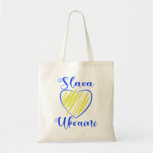 Slogan Slava Ukraini Glory to Ukraine heart  Tote Bag