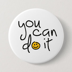 Slogan you can do it, je kunt het of jij doet het. button