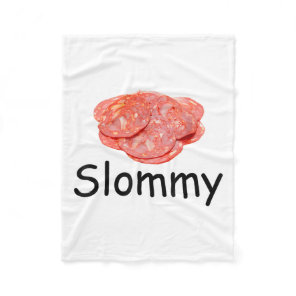Slommy Salami Meme Gen Z Misspelled Weird Joke Fun Fleece Blanket