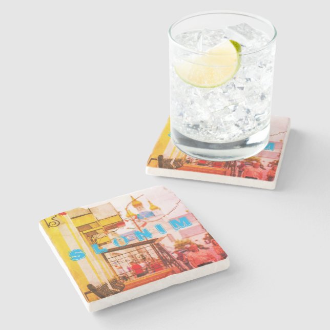 Slonim Belarus Architecture City Street Cityscape Stone Coaster (Side)