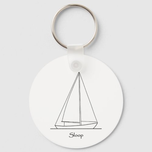 Sloop Sailboat Logo sail plan Keychain