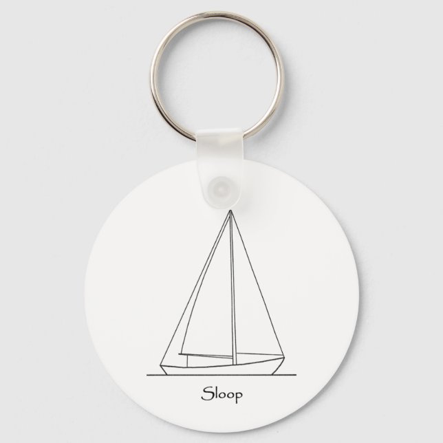 Sloop Sailboat Logo (sail plan) Keychain (Front)