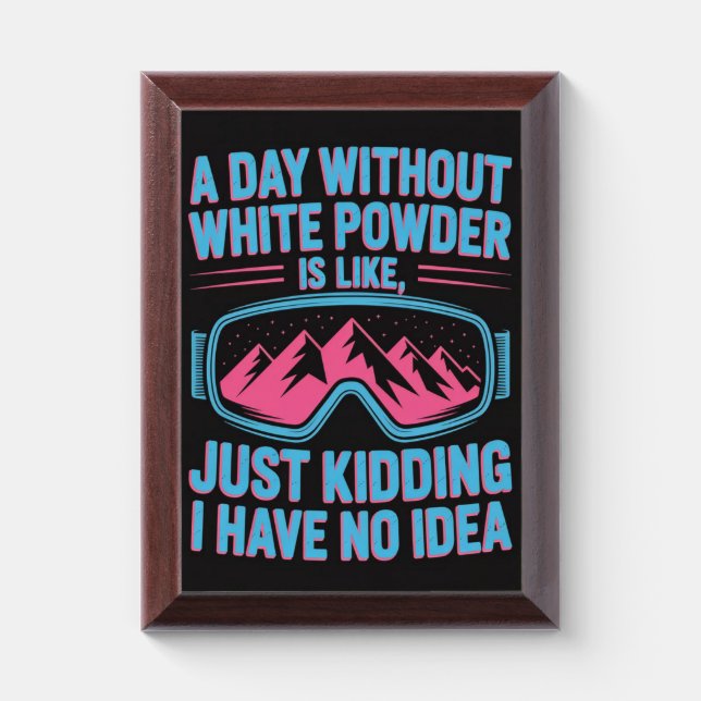 Slope Shenanigans Funny Ski Snowboard Winter Tee Award Plaque (Vertical)