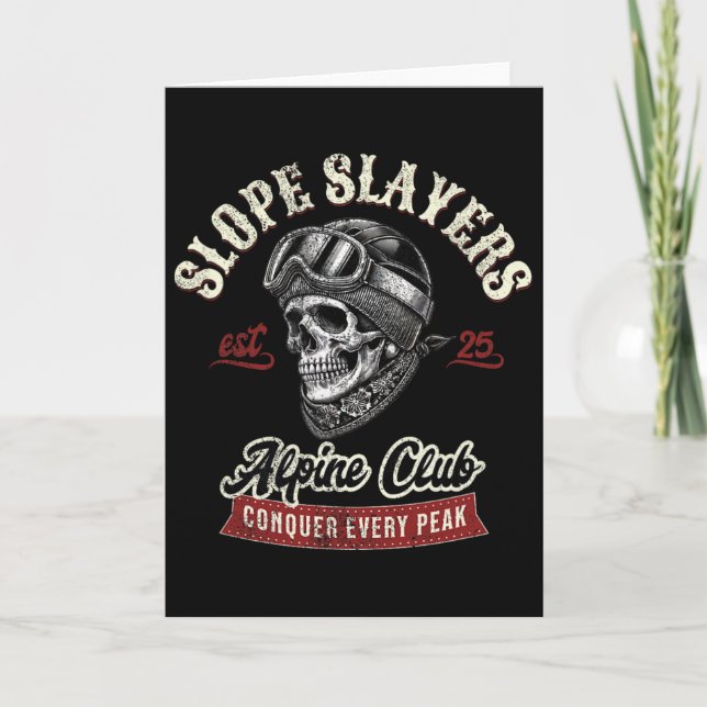 Slope Slayers Freestyle Skiing Skiers Winter Adven Card (Front)