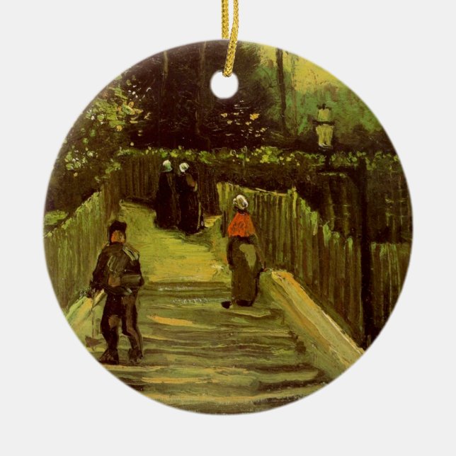 Sloping Path in Montmartre by Vincent van Gogh Ceramic Ornament (Front)