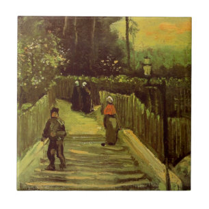 Sloping Path in Montmartre by Vincent van Gogh Ceramic Tile