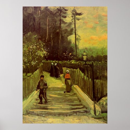 Sloping Path in Montmartre by Vincent van Gogh Poster