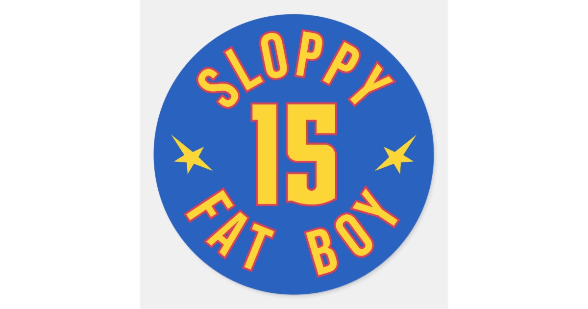 Sloppy Fat Boy Nikola Jokic Basketball Classic Round Sticker Zazzle