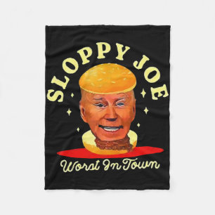 Sloppy Joe Biden Anti President  Fleece Blanket