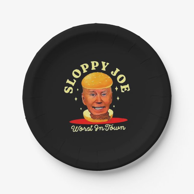 Sloppy Joe Biden Anti President  Paper Plates (Front)