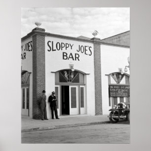 Sloppy Joe's Bar, 1938. Vintage Photo Poster