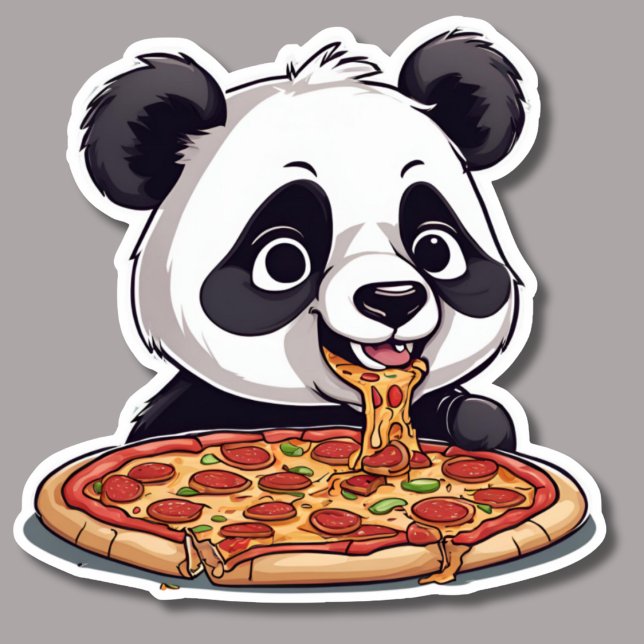 Sloppy Pizza Panda Waterproof Sticker (Creator Uploaded)