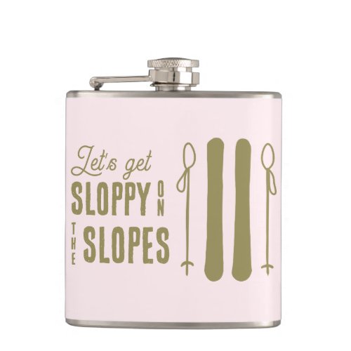 Sloppy Slopes Winter Ski Bachelorette Party Flask