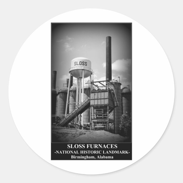 SLOSS FURNACES - National Historic Landmark Classic Round Sticker (Front)