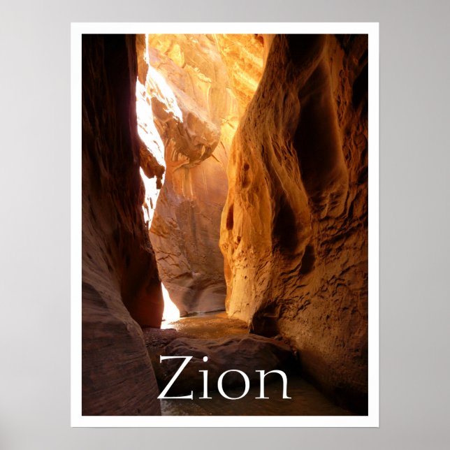 Slot Canyon, Zion National Park, Utah Poster (Front)