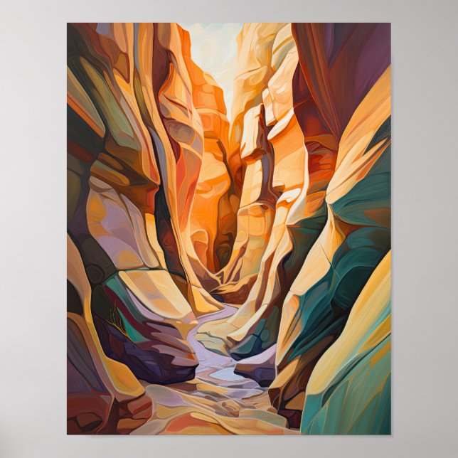 Slot Canyons Utah Landscape Art Print Poster (Front)