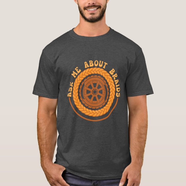 Slot Car Racing RC Car Ask Me About Braids friends T-Shirt (Front)