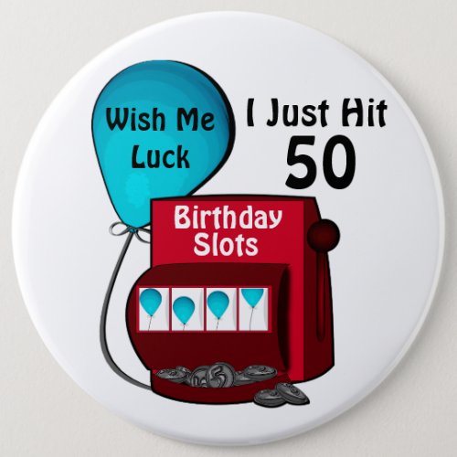 Slot Machine 50th Birthday Button