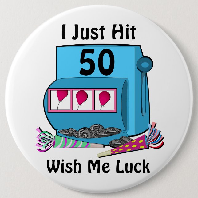 Slot Machine 50th Birthday Pinback Button (Front)