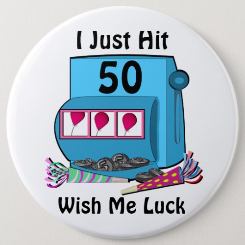 Slot Machine 50th Birthday Pinback Button