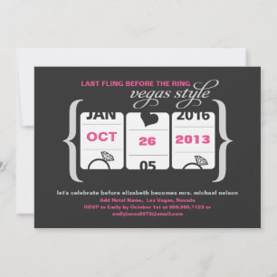 Slot Machine Bachelorette Party in Vegas Invitation