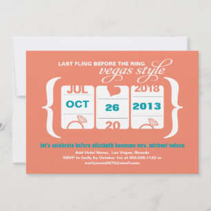 Slot Machine Bachelorette Party in Vegas Invitation