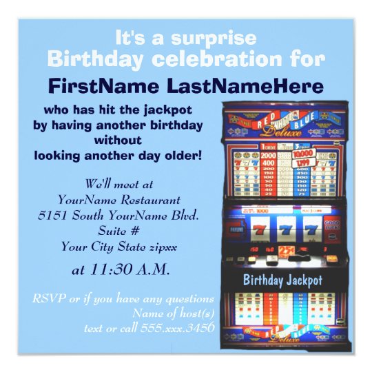 Slot Machine Birthday Party Card