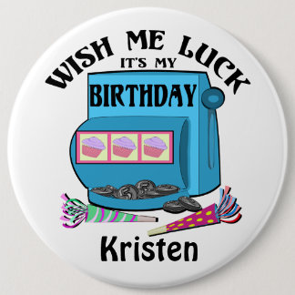 Slot Machine Birthday Pinback Button