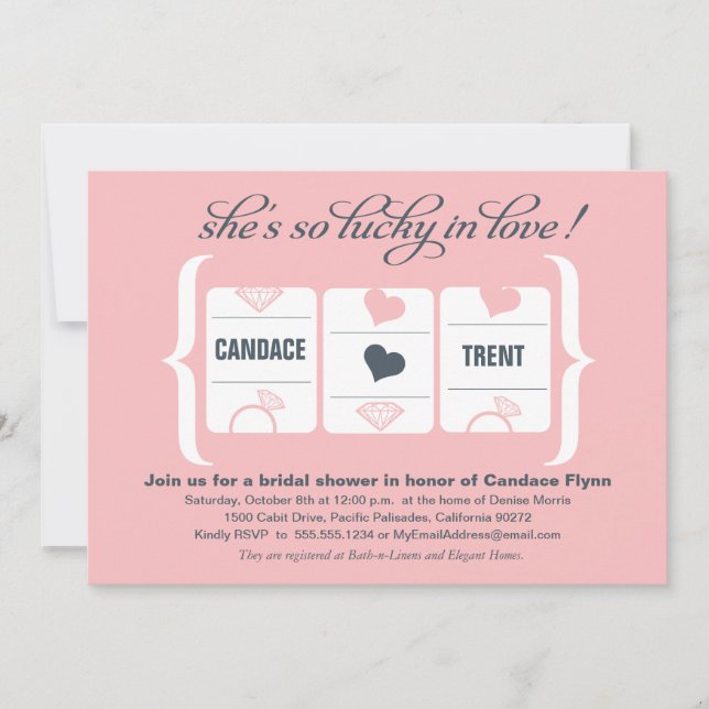 Slot Machine Bridal Shower Invitation (Front)