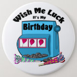 Slot Machine Casino Birthday Button at Zazzle