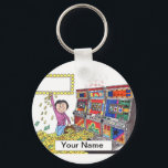Slot Machine - Female Cartoon by PrintedPerfection Keychain<br><div class="desc">Personalized Slot Machine - Female Cartoon Caricature by PrintedPerfection.com Great for celebrating special events. Personalize with your own text, to make it uniquely yours! Perfect Gift for Everyone.</div>