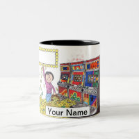 Slot Machine - Female Cartoon by PrintedPerfection Two-Tone Coffee Mug