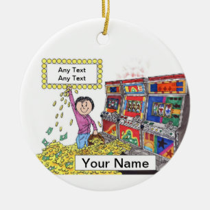 Slot Machine - Female Ceramic Ornament