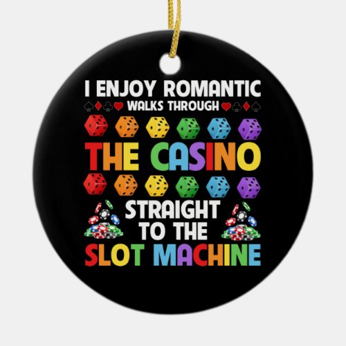 Slot Machine Gambling Casino Gambler Vegas Ceramic Ornament