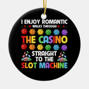 Slot Machine Gambling Casino Gambler Vegas Ceramic Ornament