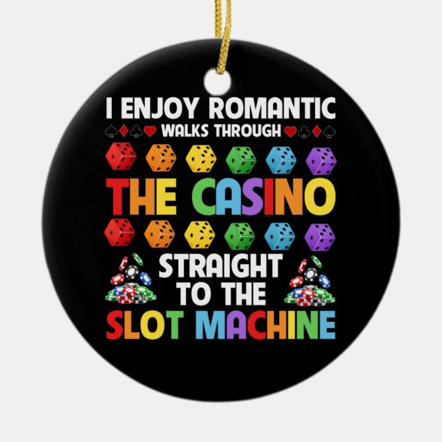 Slot Machine Gambling Casino Gambler Vegas Ceramic Ornament (Front)