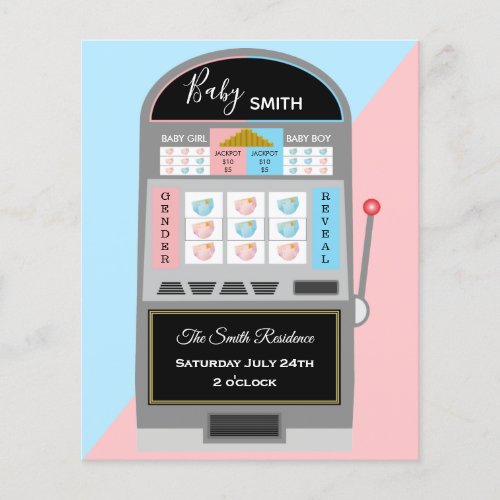 Slot machine game budget gender reveal invitation